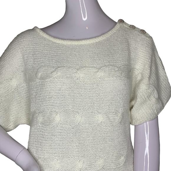 JLO Jennifer Lopez Top Short Sleeve Size S White - Picture 2 of 7